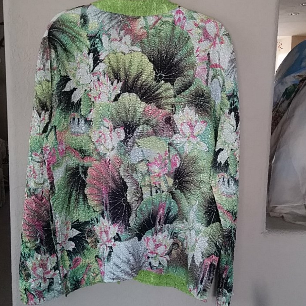 NWT Crush Reversible Floral Design Jacket Reversible Lime Green - Picture 8 of 8